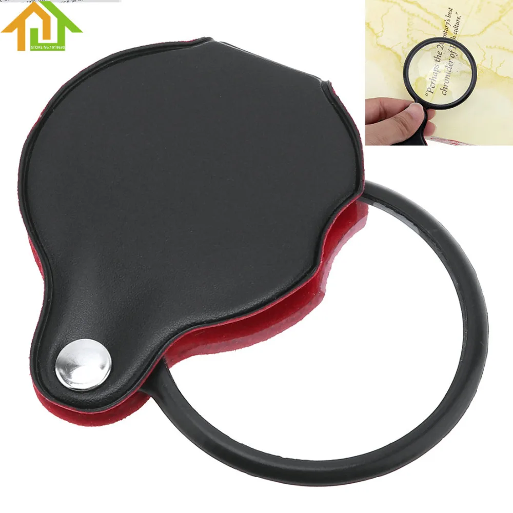 

8X Optical Glass Portable Pocket Collapsible Magnifier with Plastic Frame and Cortical Protective Cover