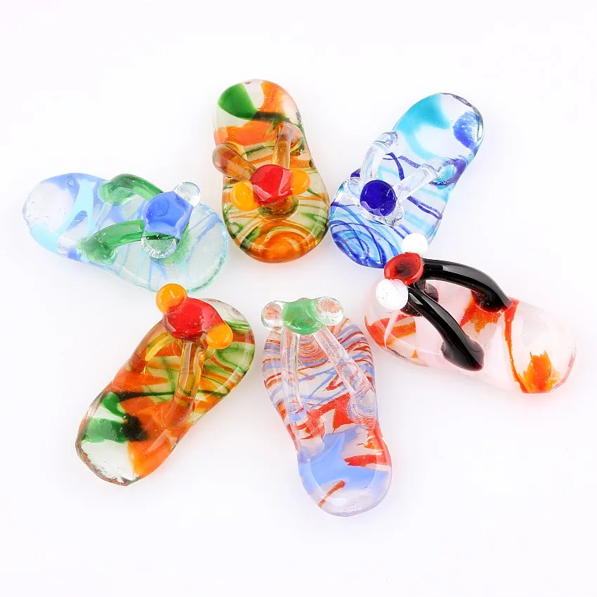 

Qianbei Handmade Murano Lampwork Glass Mix Color Beauty Shoes Pendant Fit Necklace Wholesale 6pcs