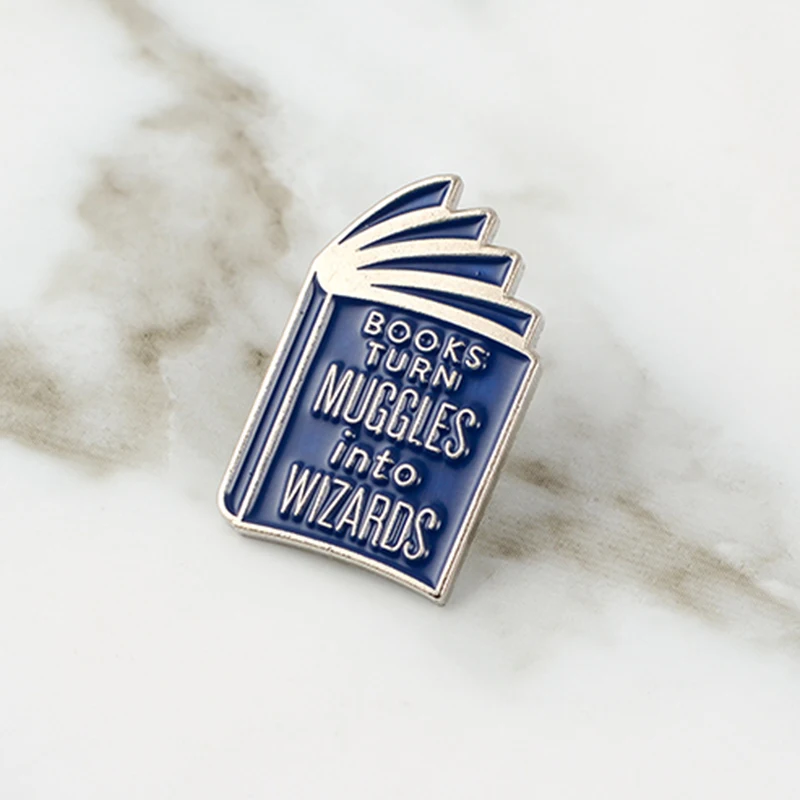 

Book Story ! Halloween Mini Lovely Witch Blue Magic Book Hard Enamel Cartoon Brooches Lapel Pins For Coat Sweater Backpack
