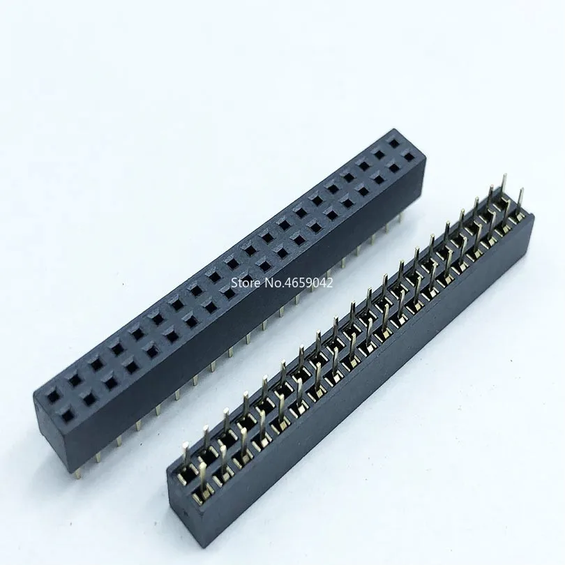 

10PCS 2x20Pin Double row Straight Female Pin Header 2.54MM Pitch Strip Connector Socket 2*20 20p 20PIN 20 Pin For PCB Board