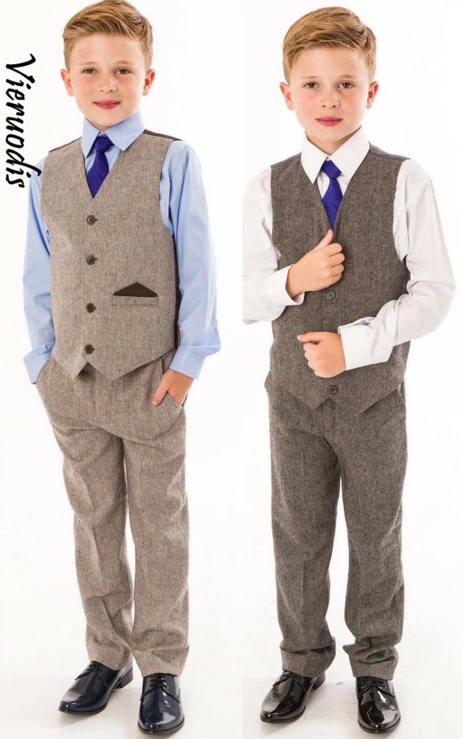 Boys Suits Boys Wedding Suit Tweed Waistcoat Suit Page Boy Baby Party Navy Suit 