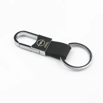 

3D Fashoin Alloy Genuine Leather Car Keyring Emblem Badge Key Ring For OPEL Corsa Insignia Astra Antara Meriva Car Styling