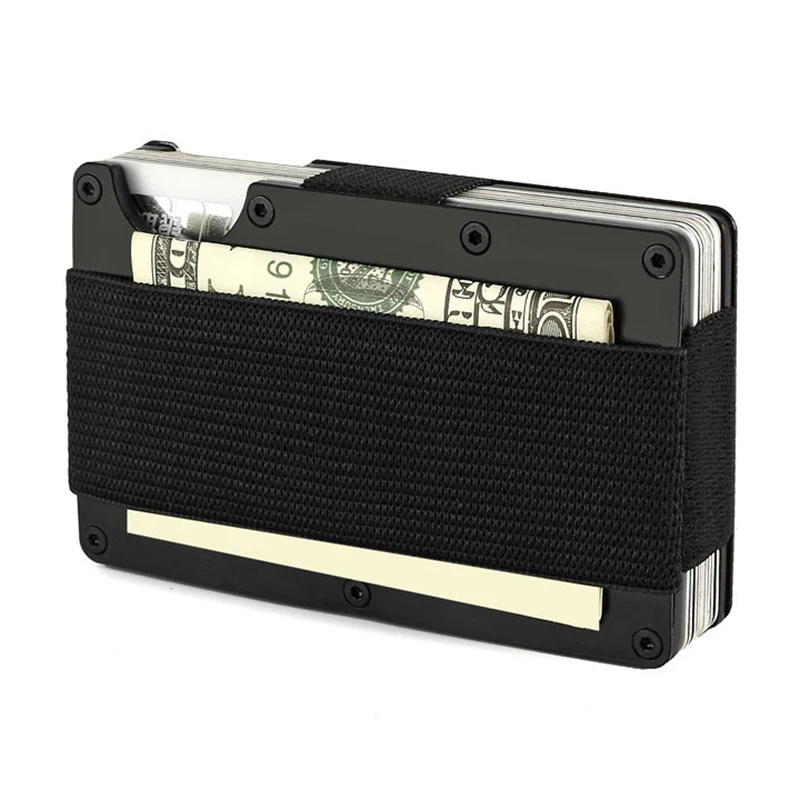 

Artmi Carbon Fiber Credit Card Holder Men Wallet RFID Blocking Anti Scan Metal Wallet Money Cash Clip