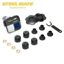 DIY TPMS система контроля давления в шинах+ Регулируемый ЖК-дисплей сигаретная вилка 4 клапана-крышка Внешние датчики бар PSI блок