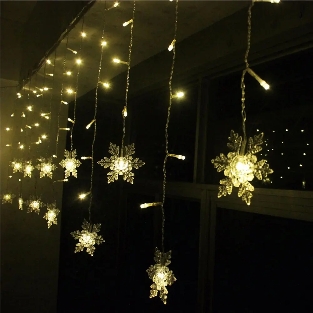Feimefeiyou Waterproof 3.5M 96 LED Snowflake 8 Modes String Fairy Light for Christmas New Year Festival Wedding Eaves Decoration Feimefeiyou Waterproof 3.5M 96 LED Snowflake 8 Modes String Fairy Light for Christmas New Year Festival Wedding Eaves Decoration