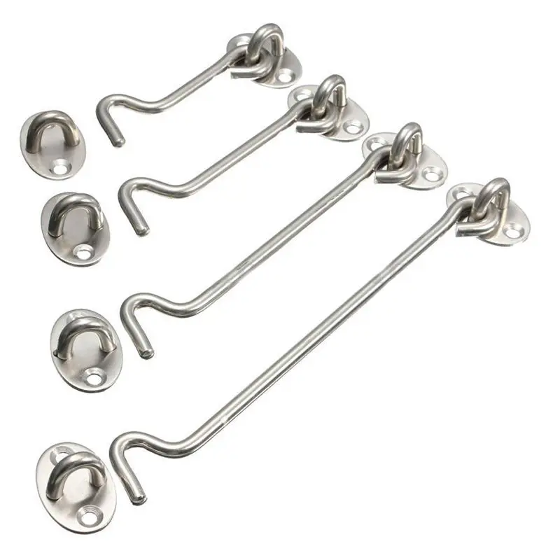 Eye Latch Lock Shed Gate Door Catch Silent Holder StainlessSteel Cabin