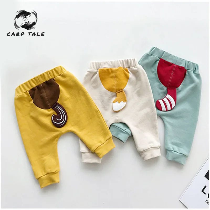 

2019 spring men and women baby cartoon cotton pants infant fashion comfortable boys and girls 0-3 casual trousers baby bottoms