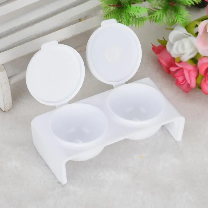 

Double Nail Cups Top Nail Nail Plastic Wash Pen Cup Double Cover Nail Art Manicure Tools 2U0212