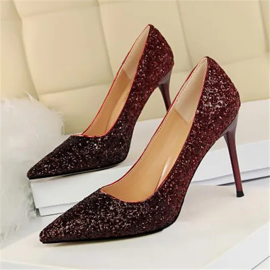 Bling Bling Paillette Women Pumps Female Dress Wedding Shoes Woman High Heels Rose Gold Silver Fashion Shoes Pointed Toe Pumps (13)