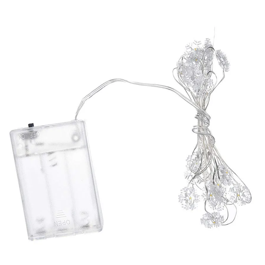 1M 2M 3M Copper Wire LED String light Snow Flakes Waterproof Holiday lights For Christmas Tree Wedding Party New Year Decoration