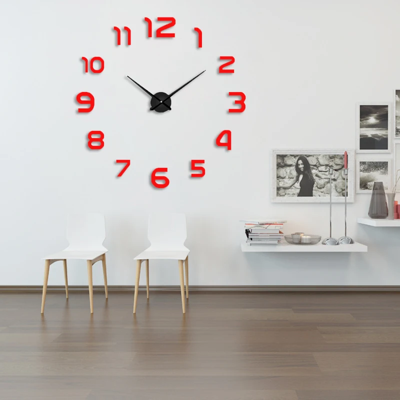 Новинка 2019 настенные часы Horloge 3d Diy акриловые зеркальные стикеры Часы украшение