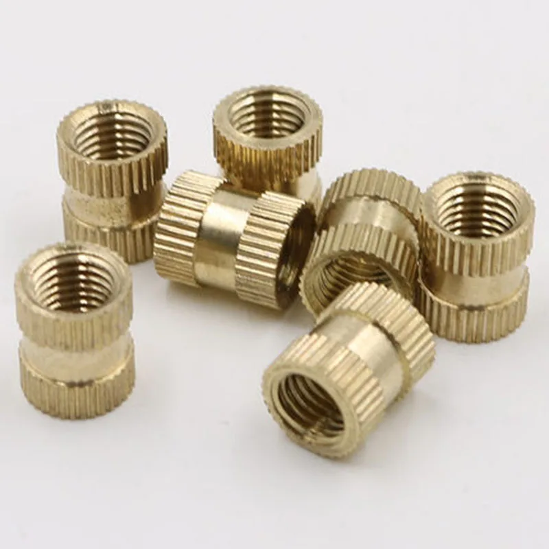 20Pcs M8 Copper Double pass Nuts Embedded Copper Screw Cap Injection