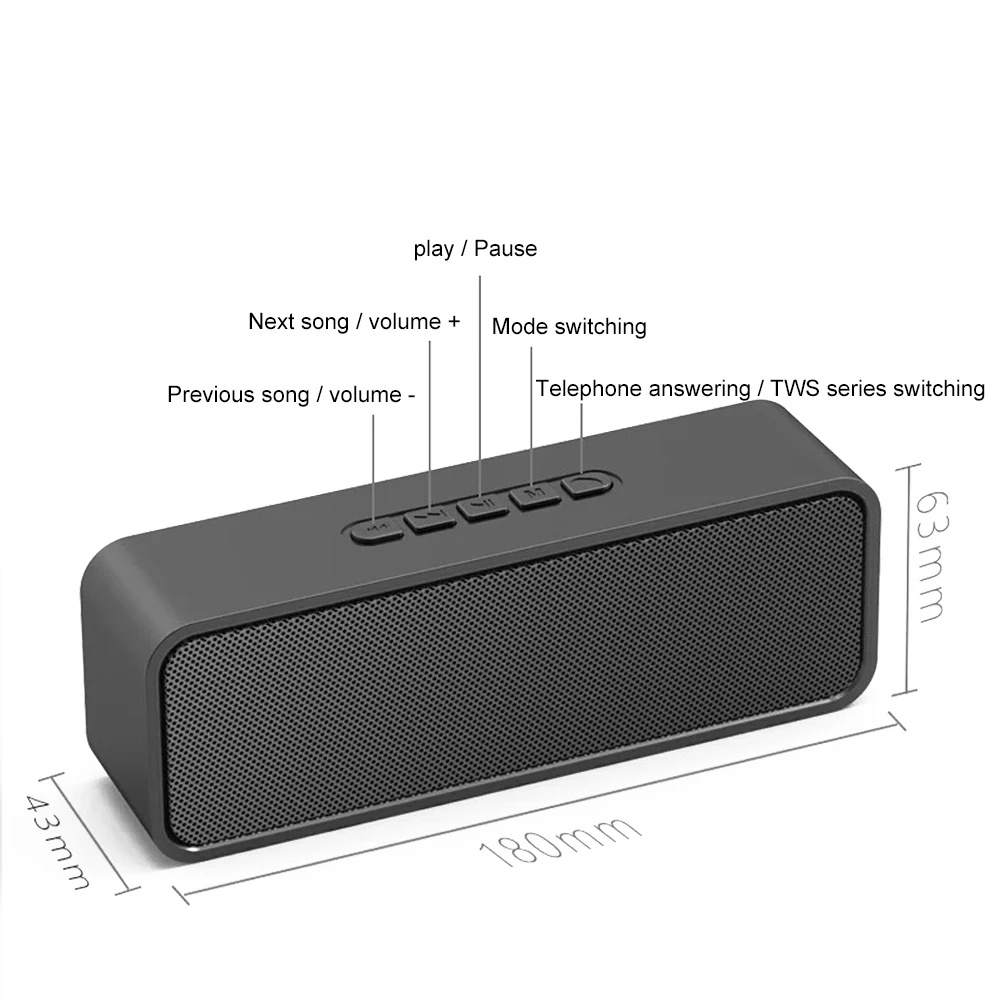 S11 TWS Bluetooth динамик V5.0 Колонка динамик Bluetooth Саундбар сабвуфер стерео Поддержка TF карта FM открытый/автомобильный динамик