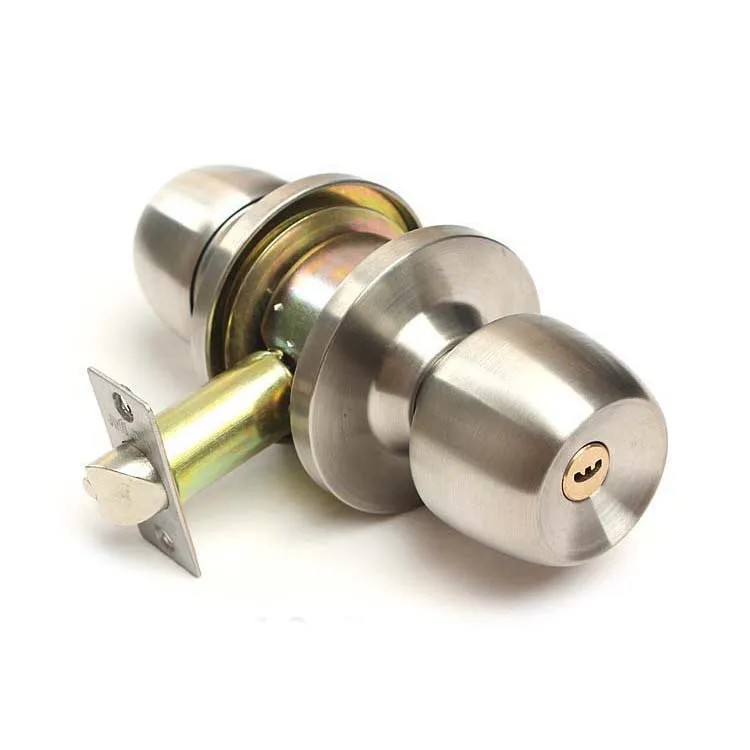 Stainless Steel Round Ball Door Knobs Handle Passage Entrance Lock Entry with 3 Keys 9
