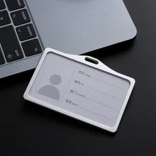 Унисекс, визитная карточка, алюминиевый сплав, держатель для визиток, ID значок, ремешок-держатель, хит, вертикальный металлический чехол для ID, бизнес, хит