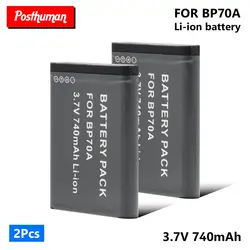 740 mAh BP70A Батарея для samsung SL50 SL600 SL605 SL630 ST61 ST65 ST66 AQ100 мВ серии MV800 Перезаряжаемые Bateria батареи