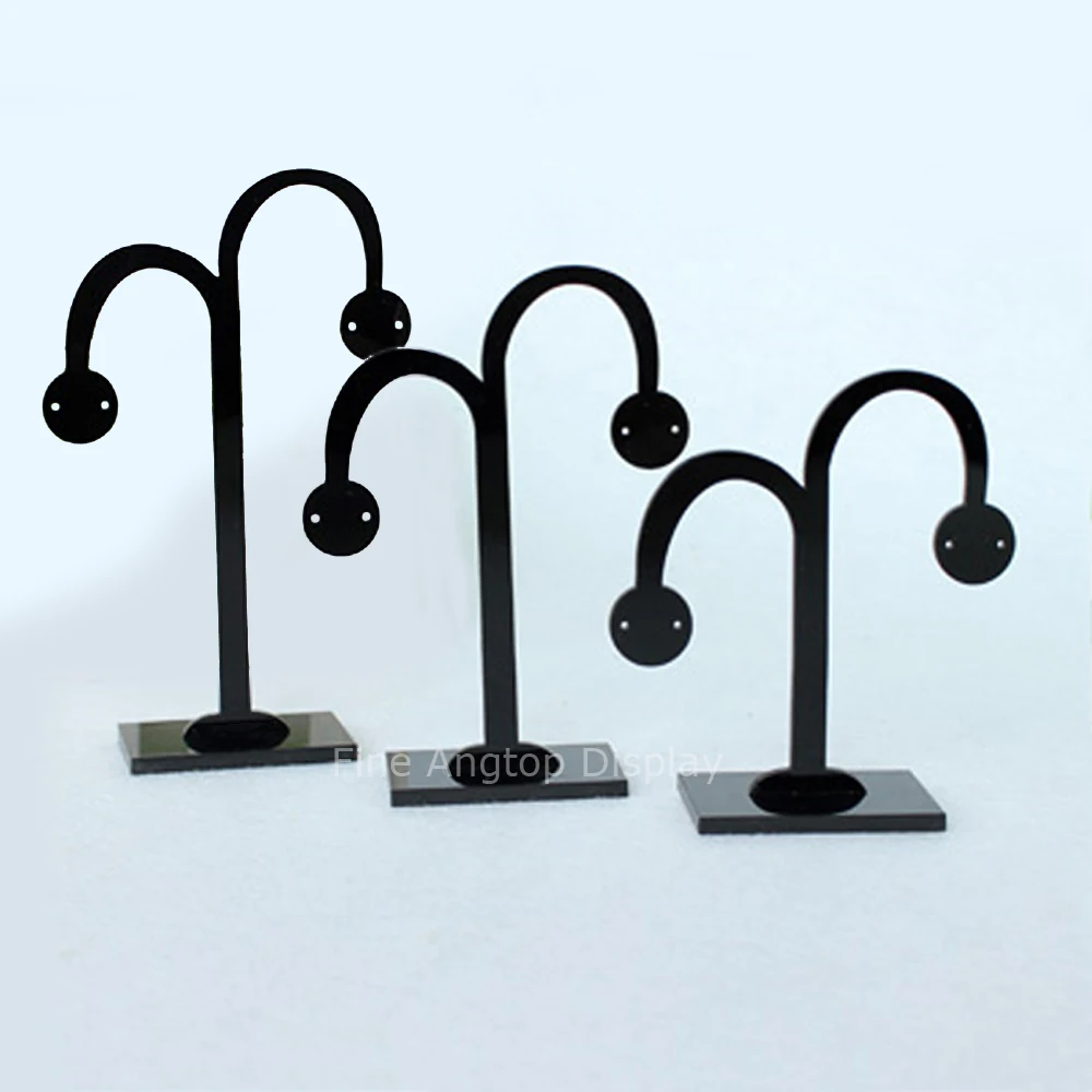 1 Set 3 Size Acrylic Earrings Display Shelf Stand Jewelry Hook Hanger Women Earring Counter Organizer Rack