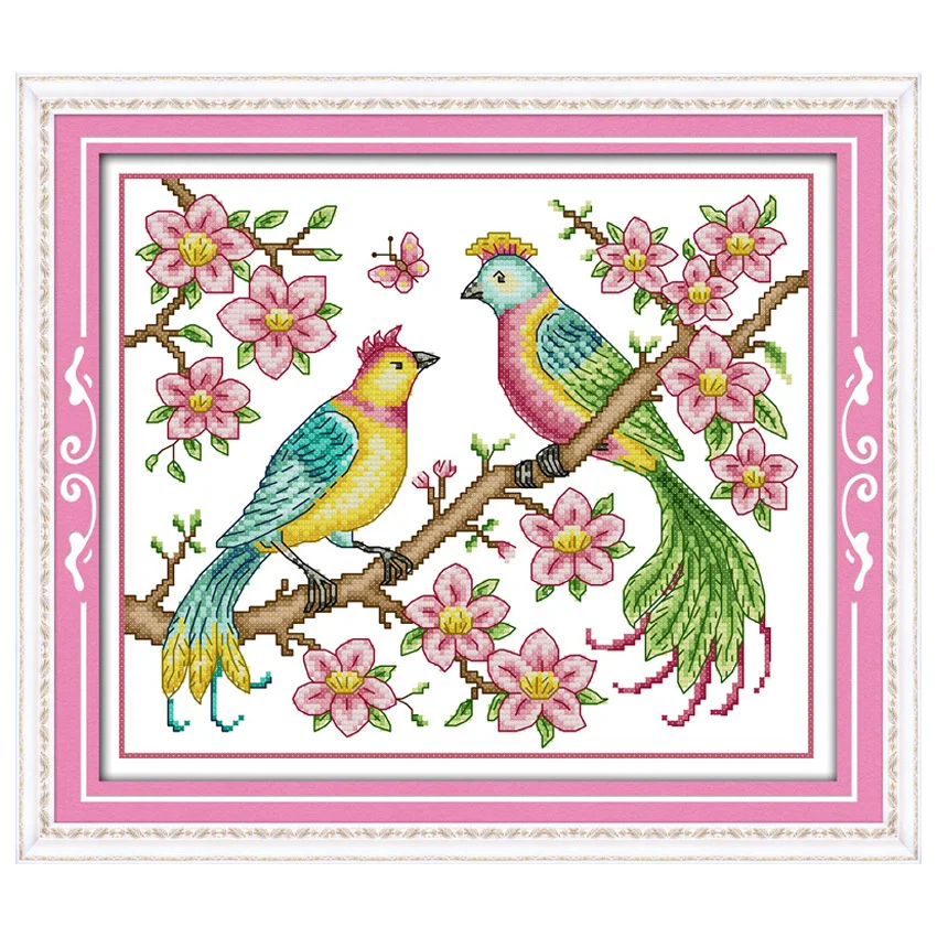 

Love Birds Patterns Counted Cross Stitch 11CT 14CT Cross Stitch Sets Wholesale Chinese Cross-stitch Kits Embroidery Needlework