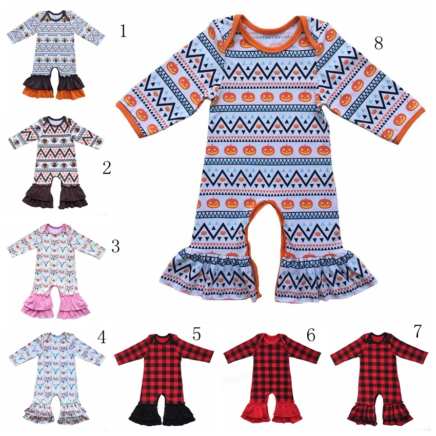 طفل الفتيات الثور منامة الجليد تكدرت رومبير طفل الفتيات عيد الشكر الساق رومبير كشكش السراويل تكدرت عيد الميلاد فستان سهرة