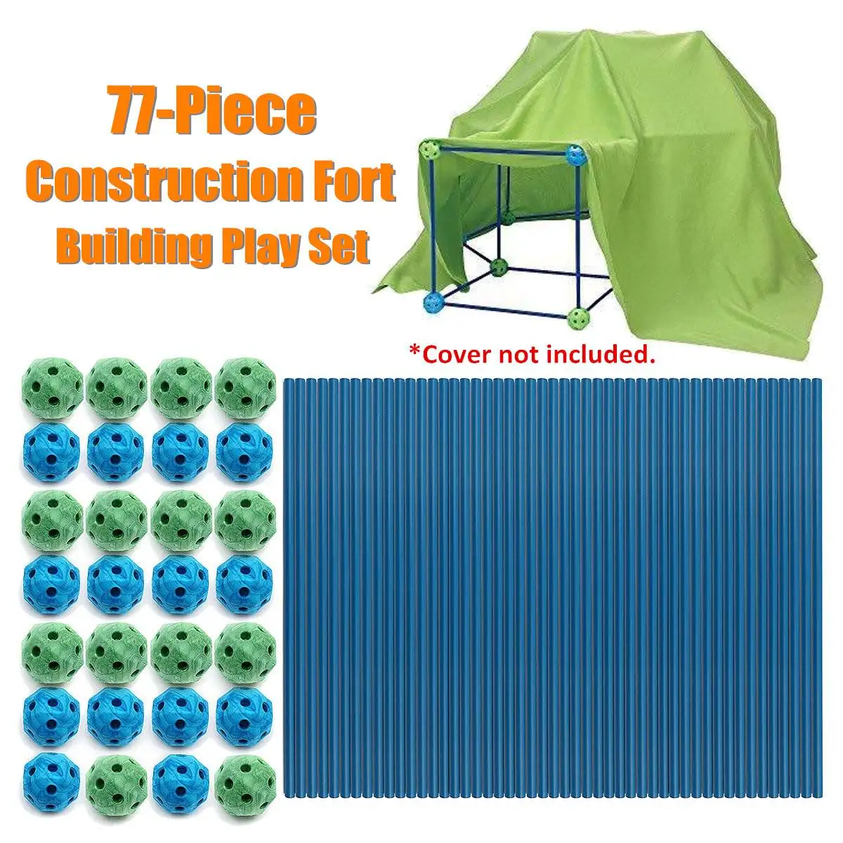 

Folding 77PCS Children Toy Tent Children Playing Tent Kits Set Toys House Game Educational Toy Construction Fort Assembled