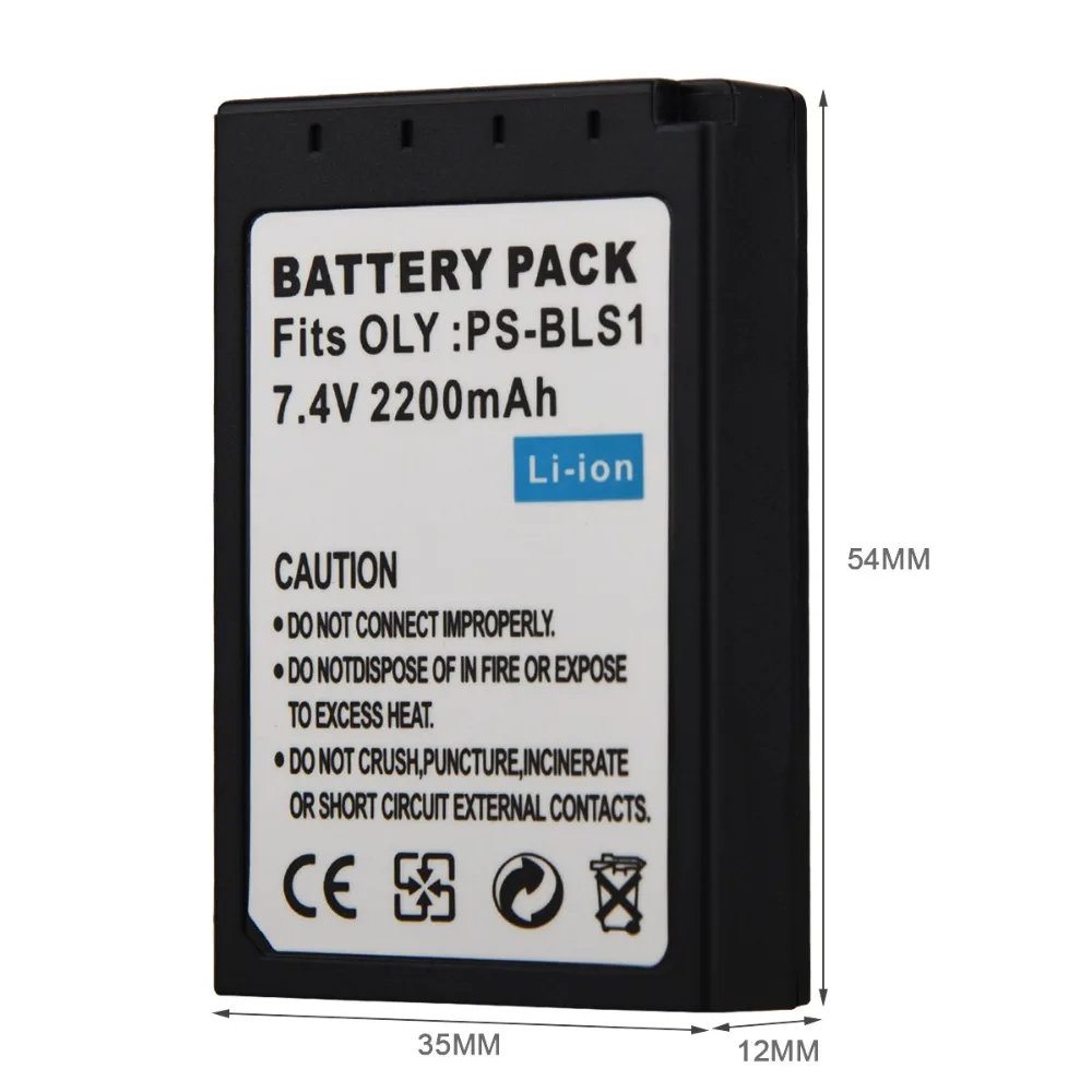 1 шт. 2200 мА/ч, PS-BLS1 BLS-1 BLS1 цифровой аккумулятор для Olympus EP2 EPL1 EPL2 EP1 BLS5 E-400 EVOLT E-410 E410 E-420 E-620 E-450