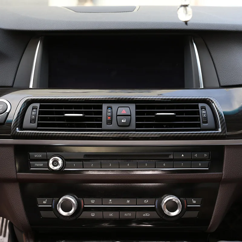 

Carbon Fiber Style ABS Chrome Console Air-Conditioning Vent Cover Trim For BMW 5 Series F10 2011-2017