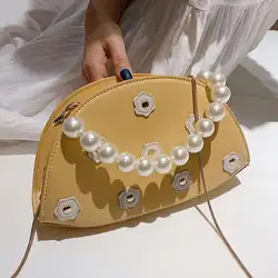 Милая жемчужная Сумка-тоут для девочек 2019 летняя новая качественная женская дизайнерская сумка из искусственной кожи с заклепками и