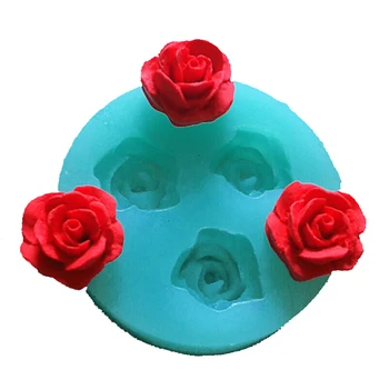 

Pink 1 Piece 3 Rose Cooking Tools Christmas Wedding Decoration Silicone Mould Fondant Sugar Bow Craft D070