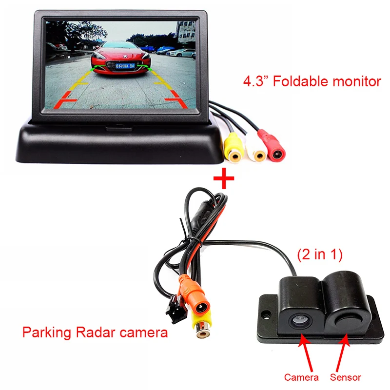 Car Reverse Parking Camera With Radar Sensor 4 3 Foldable Lcd Rear View Monitor Car Truck Parts Parts Accessories Nuntiusbrokers Com