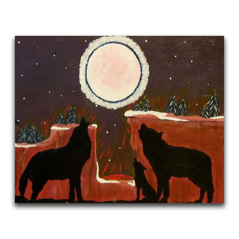 DIY 3D Diamond painting Wolf Full Round Diamond mosaic Animal Wolves art Full Square Diamond embroidery Cross stitch Cartoon dog