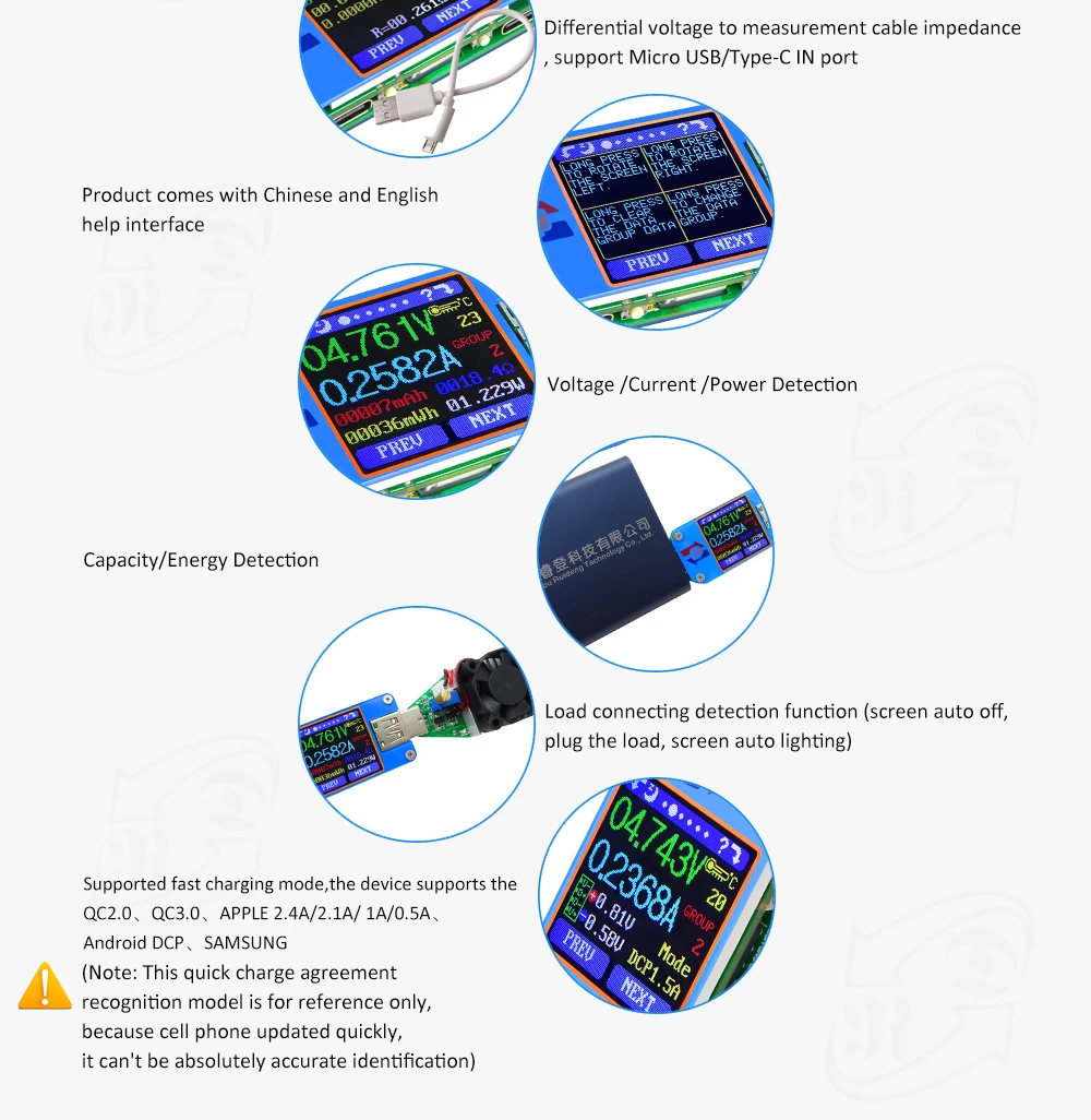 PHONEFIX UM25 UM25C тип-c цифровой USB 2,0 мультиметр микро измерительный прибор USB тестер для чтения Ампер Вольт мАч с цветным ЖК-дисплеем