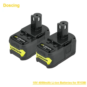 

Doscing 2Pcs Replacement 4000mAh 18V Li-ion Power Tools Rechargeable batteries for Ryobi one P102 P103 P104 P105 P106 P108 P109