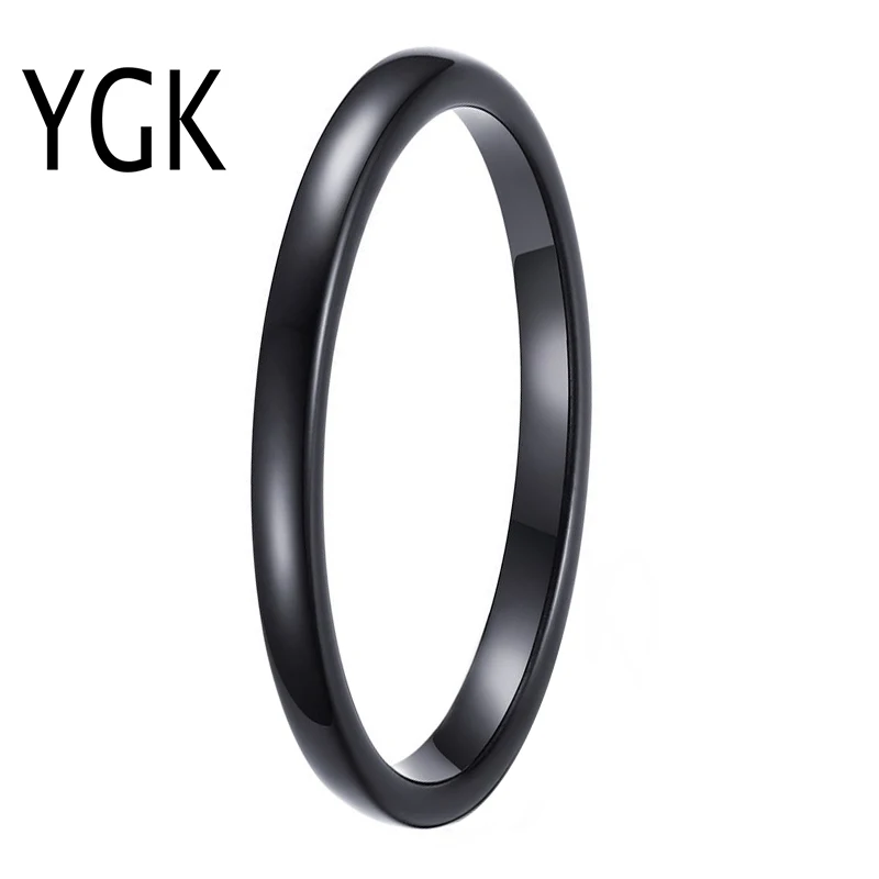 YGK ювелирные изделия бренда 2 мм розовое золото цвет куполообразные простые вольфрам карбида кольцо Мужская обручальное