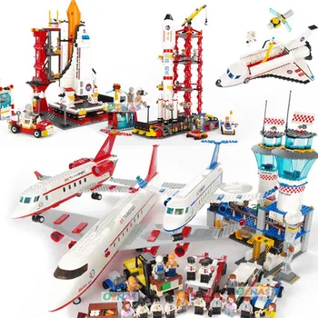 

Aerospace Building bricks Blocks Kid Enlighten Block Space rocket Launch center model Toys For Children