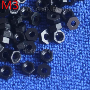 

M2/M2.5/M3/M4 black 100pcs nylon hex nut 2/2.5/3/4mm plastic nuts RoSH Hexagon PC Electronic accessories Tools etc