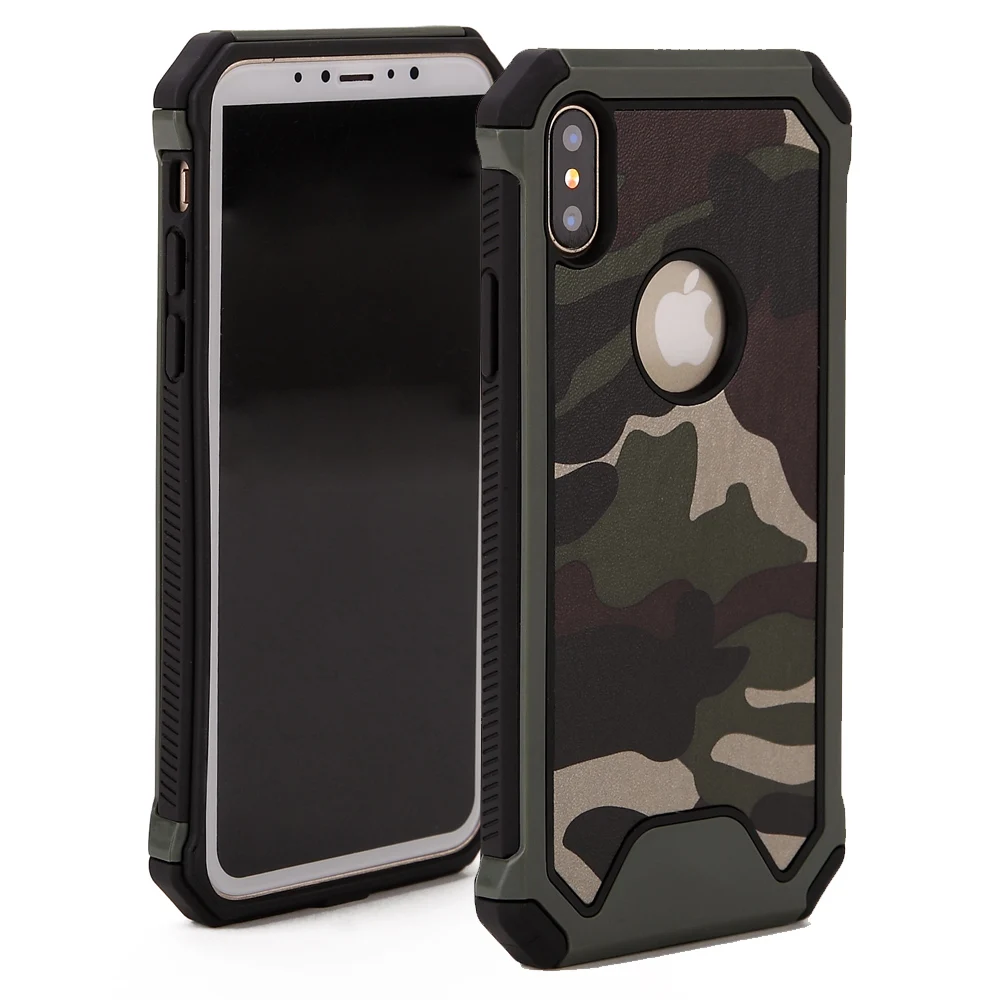 Premium Duty Dual Layer Military Army Camouflage Design Defender Shockproof Rugged Impact Super Protective case for iPhone X/XS |