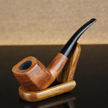 Креативная курительная трубка из палисандра, 9 мм, фильтр с плоскими бортами, табачная чаша, деревянная труба, Бесплатные аксессуары, табачная трубка из розового дерева, набор трубок