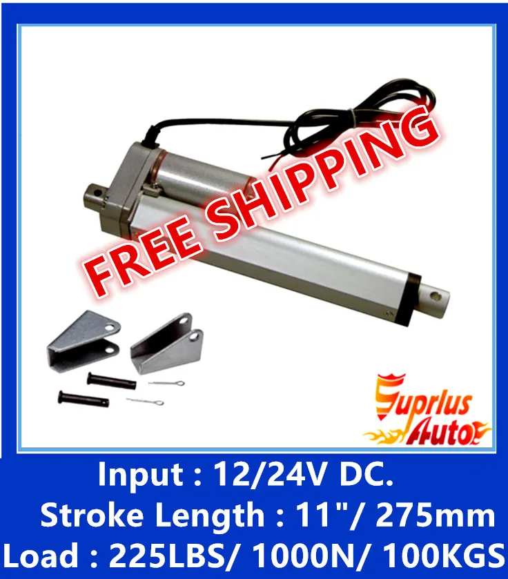 FREE SHIPPING ,linear actuator for window opener with 12V/24V DC11inch