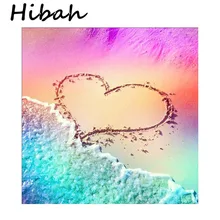 5D DIY Алмазная картина фото на заказ "Любовь пляж" вышивка крестиком Мозаика из круглых бриллиантов домашний декор