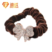 Горячая Распродажа, модная повязка для волос для девочек, стильные стразы, бант, эластичная резинка для волос, конский хвост, оголовье для девочек