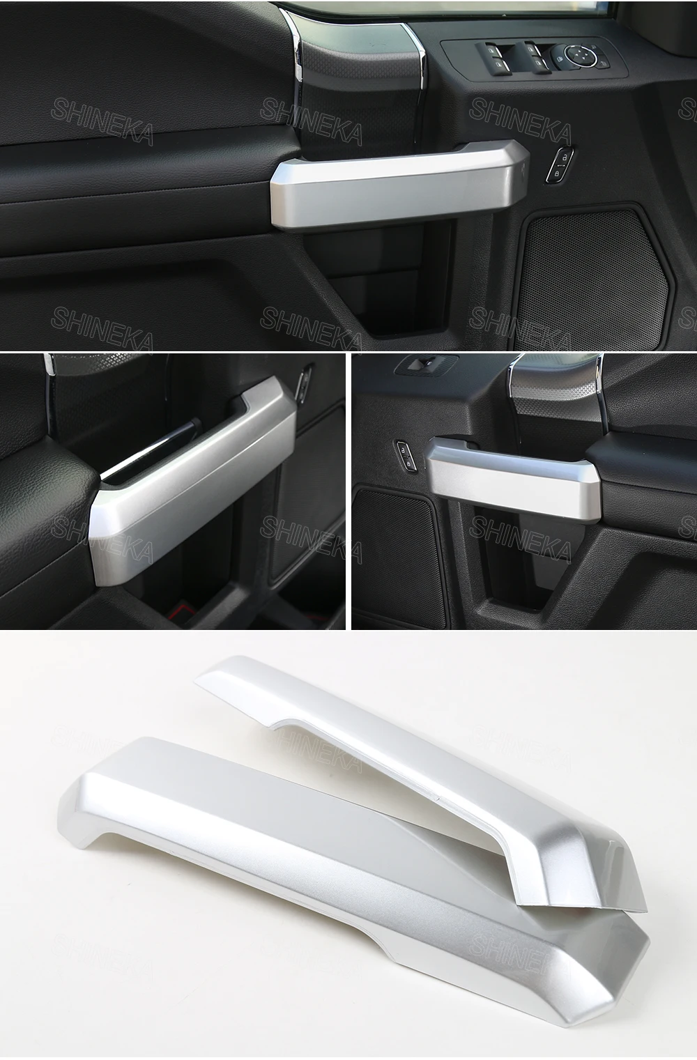 Estilo do Carro Maçaneta da Porta Kit para Ford 2020 + Alta Shineka Interior Capa Guarnição Tira Adesivo F150 Qualidade Frete Grátis Abs 6 stickers stickers