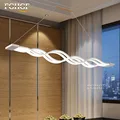 Moderne Led Pendelleuchten Für Esszimmer Bar suspension Welle leuchte Lüster Anhänger Lampe Leuchten-in Pendelleuchten aus Licht & Beleuchtung bei