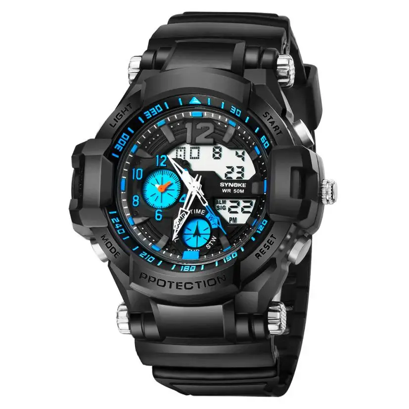

SYNOKE Relogio Masculino Men's Sport Watch Vintage Multi Function Military Digital LED Quartz Sports Wrist Watch Waterproof L30
