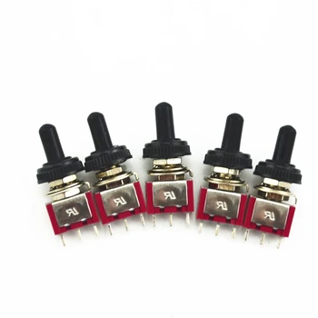 

wholesale MTS-113 1 Pcs Momentary Toggle Switch (ON)-OFF-(ON) 3 Position SPDT w Cover Cap