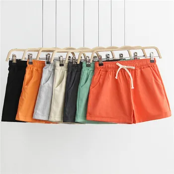 

2019 Summer Style Shorts Women Candy Color Elastic With Belt Short Women