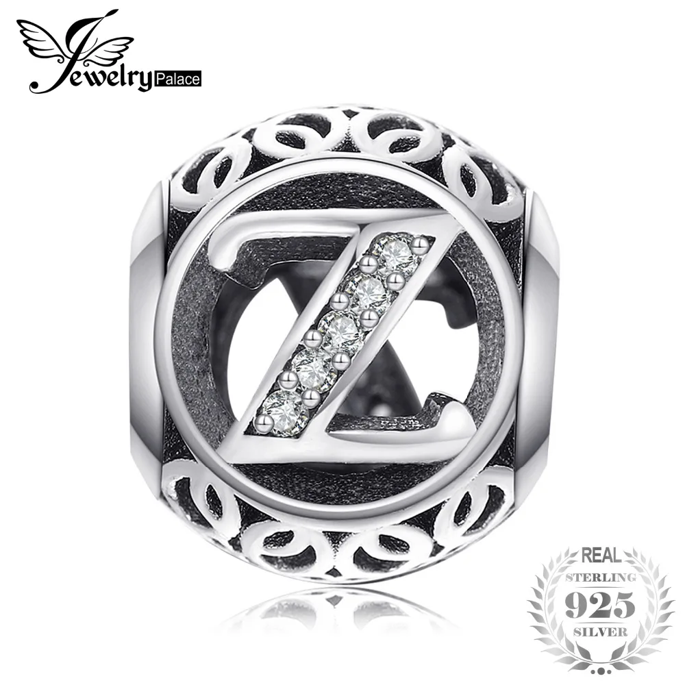 Jewelrypalace стерлингового серебра 925 буквы Z жемчужный бисер Подвески Fit Браслеты