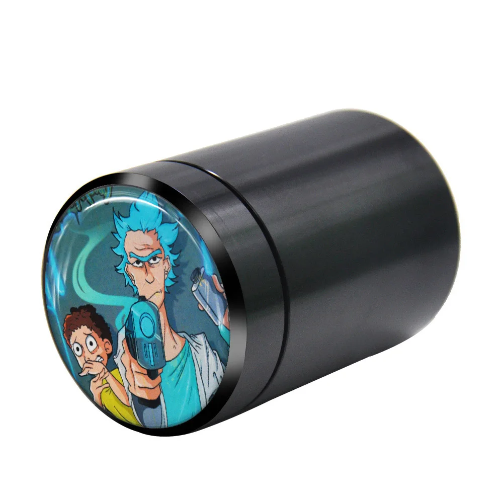 Rick And Morty Pill Box Water Proof Airtight Aluminum Drug Case Bottle Holder Container Bottle For / Herb / Tobacco Storage