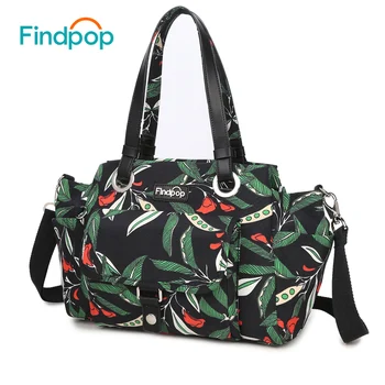 

Findpop Large Capacity Handbag Women Green Leaves Canvas Tote Bag 2018 Waterproof Crossbody Bag For Women Fashion Bolsa Feminina