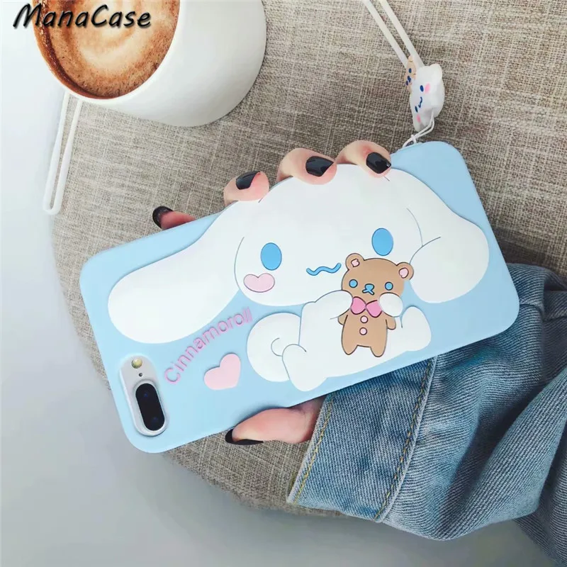 Милый 3D японский Cinnamoroll мультфильм чехол для телефона аниме для iPhone 11 Pro Max X XS MAX XR 6 6s 7 8 Plus Мягкий силиконовый чехол