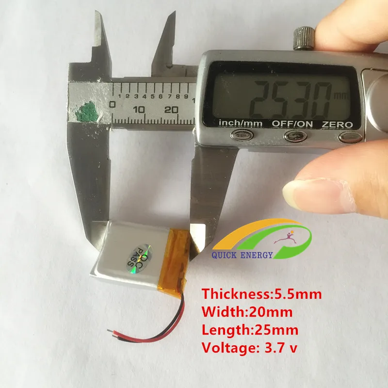 2 шт. полимера ионный аккумулятор 552025 полимерный 3.7 В|polymer battery|polymer battery 3.7vbattery polymer |